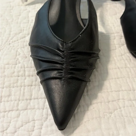 🍊NWT H&M Black Slingback Women's Kitten heel Shoes 8🍊 - Picture 2 of 6
